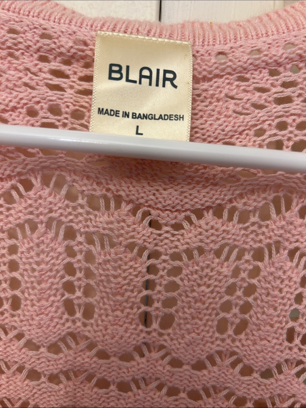 Blair Light Pink Openwork Button-Front Cardigan - Picture 2 of 5